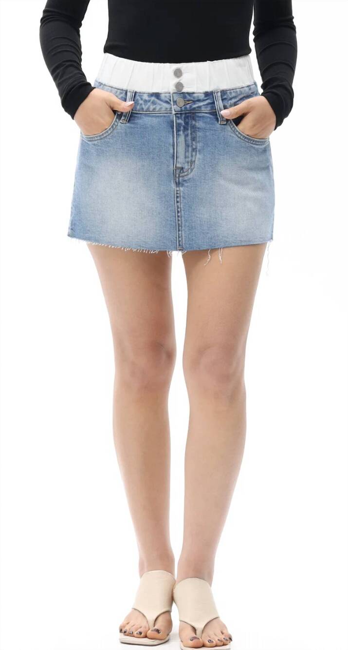 NEW BAYEAS caius denim skirt in blue